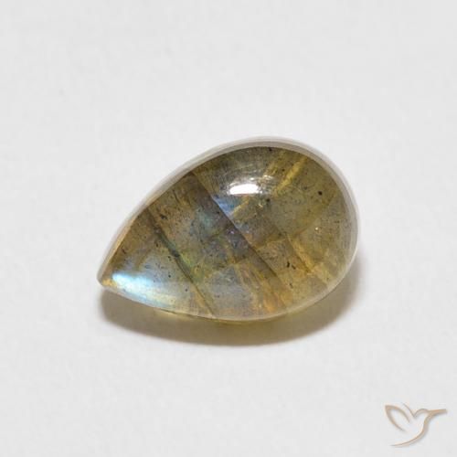 2.43ct Natural Multicolor Labradorite, Pear Shape, Translucent