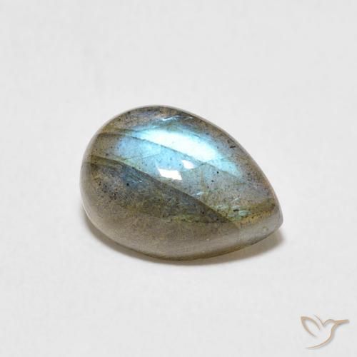 2.78 ct Multicolor Labradorite Stone, Natural Labradorite in Pear Cabochon Shape for Sale