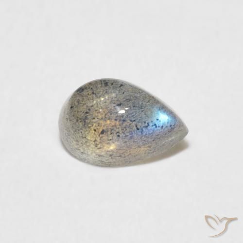 0.51 ct Multicolor Labradorite Stone, Natural Labradorite in Pear Cabochon Shape for Sale