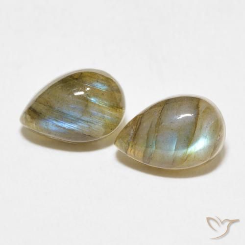 3.39ctw Natural Multicolor Labradorite, Pear Shape, Translucent