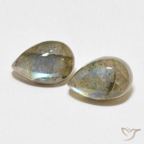 3.53ctw Natural Multicolor Labradorite, Pear Shape, Translucent