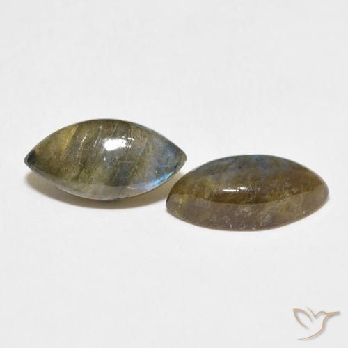 6.64 ctw Multicolor Labradorite Stones, Natural Labradorite in Marquise Cabochon Shape for Sale