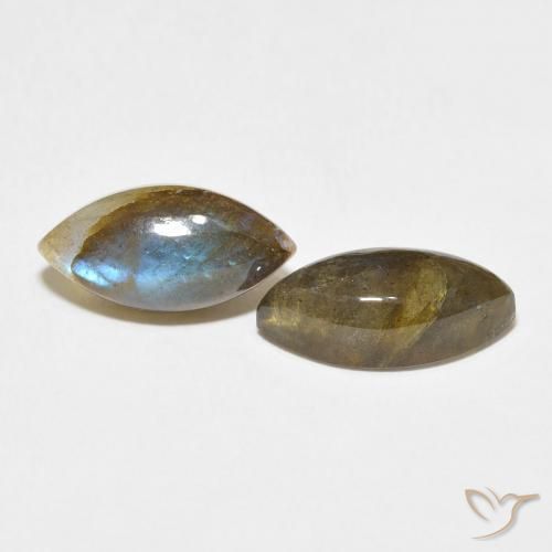 7.15 ctw Multicolor Labradorite Stones, Natural Labradorite in Marquise Cabochon Shape for Sale