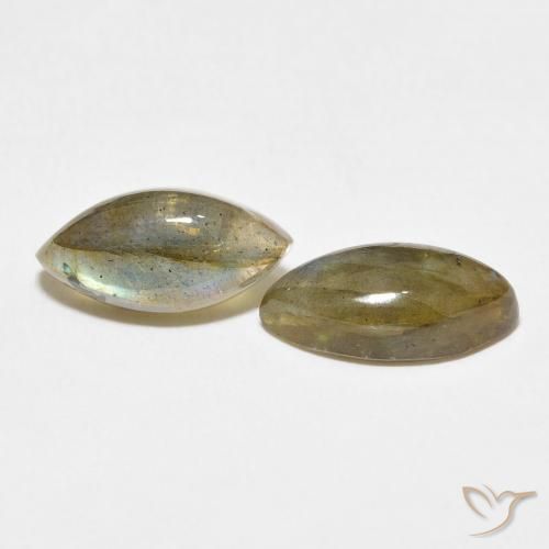 6.63 ctw Multicolor Labradorite Stones, Natural Labradorite in Marquise Cabochon Shape for Sale