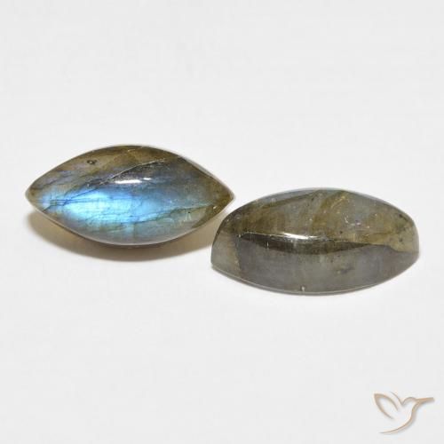 7.82 ctw Multicolor Labradorite Stones, Natural Labradorite in Marquise Cabochon Shape for Sale