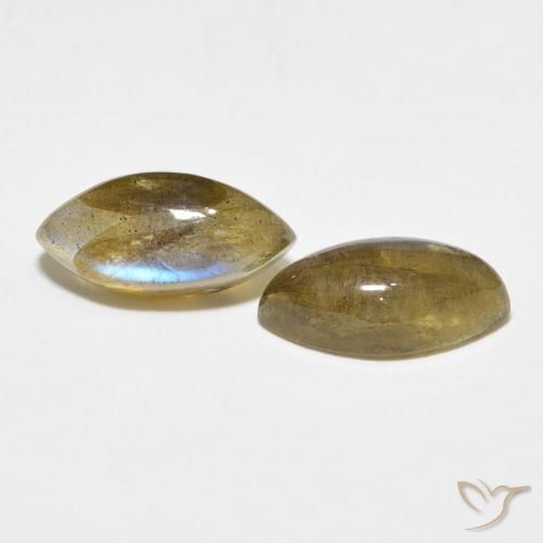 7.28 ctw Multicolor Labradorite Stones, Natural Labradorite in Marquise Cabochon Shape for Sale