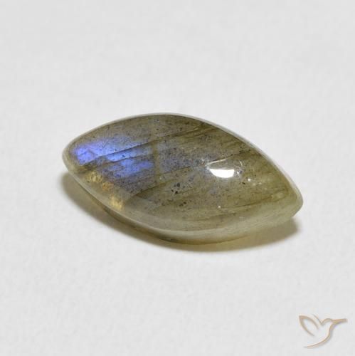 3.69 ct Multicolor Labradorite Stone, Natural Labradorite in Marquise Cabochon Shape for Sale