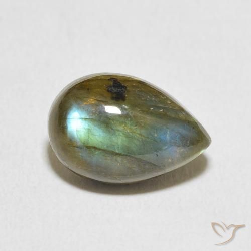 4.03ct Natural Multicolor Labradorite, Pear Shape, Translucent