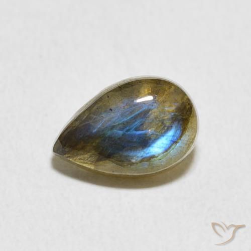 1.63ct Natural Multicolor Labradorite, Pear Shape, Translucent