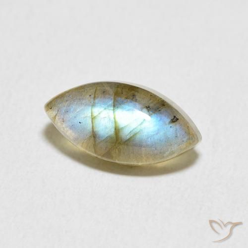 2.62 ct Multicolor Labradorite Stone, Natural Labradorite in Marquise Cabochon Shape for Sale