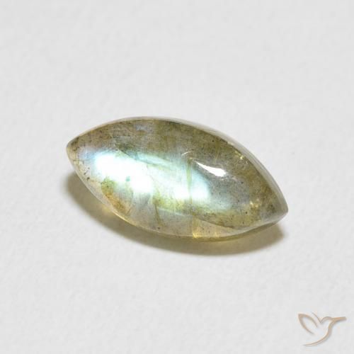2.54 ct Multicolor Labradorite Stone, Natural Labradorite in Marquise Cabochon Shape for Sale