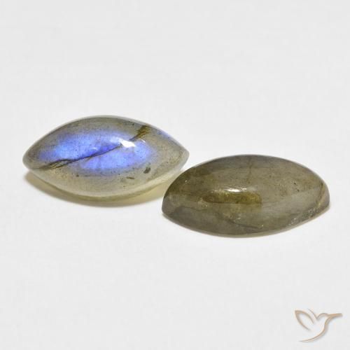 7.38 ctw Multicolor Labradorite Stones, Natural Labradorite in Marquise Cabochon Shape for Sale