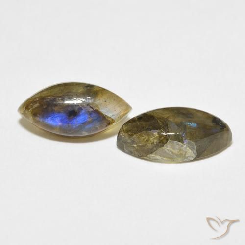 6.99 ctw Multicolor Labradorite Stones, Natural Labradorite in Marquise Cabochon Shape for Sale