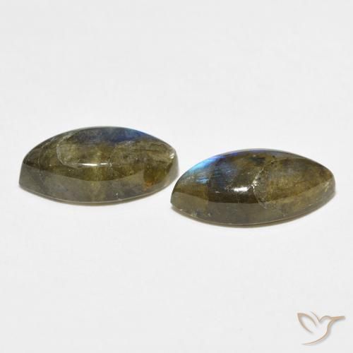 Labradorite Gemstones in 14 x 7 mm (calibrated) Size for Sale, Labradorite Stones in Multicolor Color