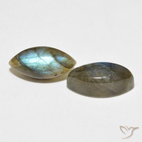 7.74 ctw Multicolor Labradorite Stones, Natural Labradorite in Marquise Cabochon Shape for Sale