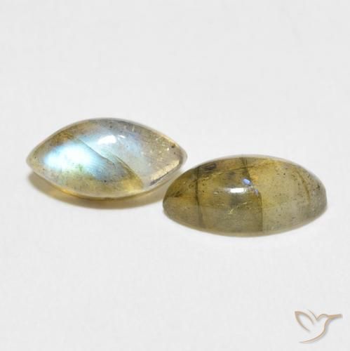 2.83 ctw Multicolor Labradorite Stones, Natural Labradorite in Marquise Cabochon Shape for Sale