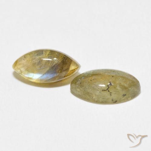 2.85 ctw Multicolor Labradorite Stones, Natural Labradorite in Marquise Cabochon Shape for Sale