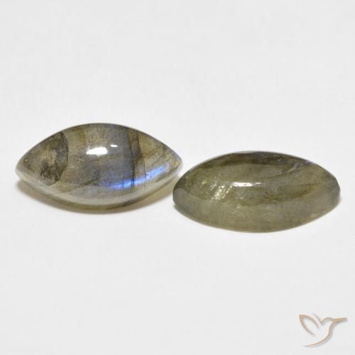 10.46 ctw Multicolor Labradorite Stones, Natural Labradorite in Marquise Cabochon Shape for Sale