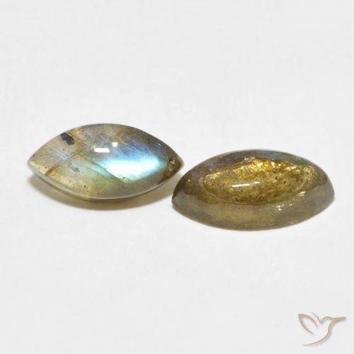 4.84 ctw Multicolor Labradorite Stones, Natural Labradorite in Marquise Cabochon Shape for Sale