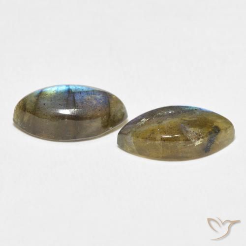 Labradorite Gemstones in 14 x 7 mm (calibrated) Size for Sale, Labradorite Stones in Multicolor Color