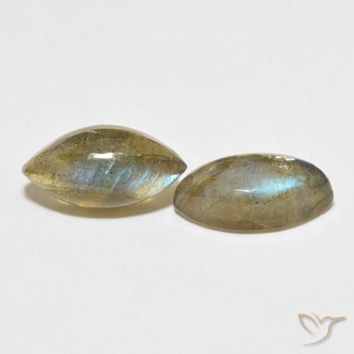7.22 ctw Multicolor Labradorite Stones, Natural Labradorite in Marquise Cabochon Shape for Sale