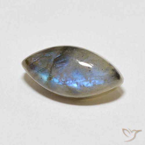 5.48 ct Multicolor Labradorite Stone, Natural Labradorite in Marquise Cabochon Shape for Sale
