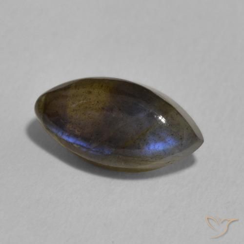 2.25 ct Multicolor Labradorite Stone, Natural Labradorite in Marquise Cabochon Shape for Sale