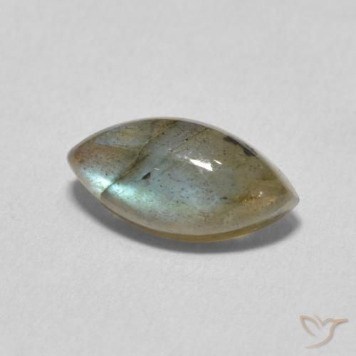 2.71 ct Multicolor Labradorite Stone, Natural Labradorite in Marquise Cabochon Shape for Sale