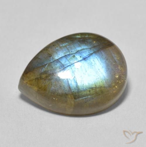 9.82ct Natural Multicolor Labradorite, Pear Shape, Translucent