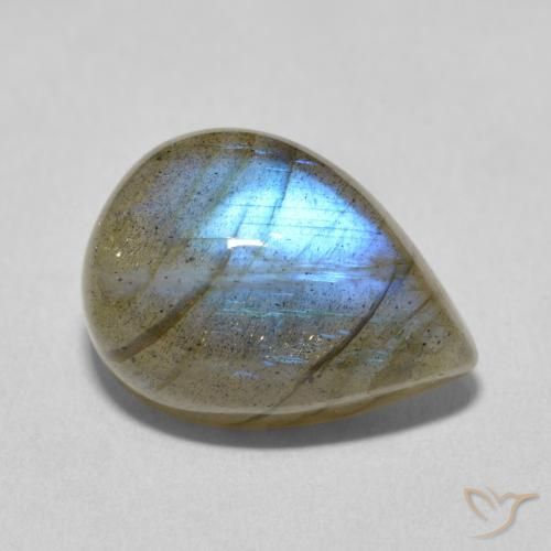 9.47ct Natural Multicolor Labradorite, Pear Shape, Translucent