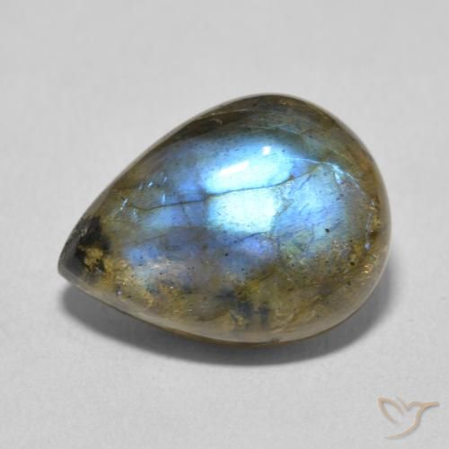 9.44ct Natural Multicolor Labradorite, Pear Shape, Translucent