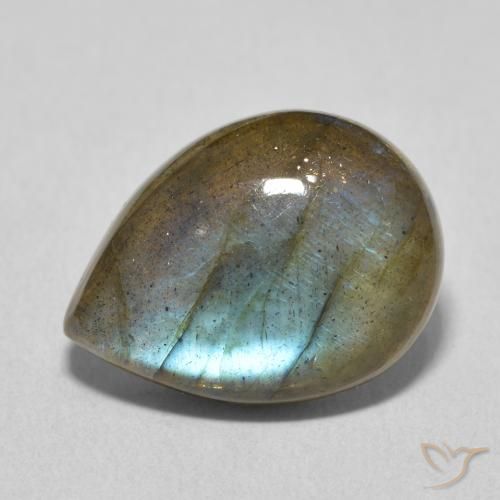 7.27ct Natural Multicolor Labradorite, Pear Shape, Translucent