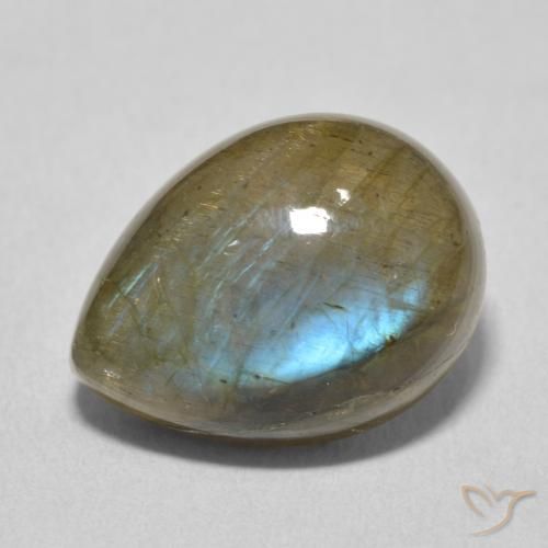 10.63ct Natural Multicolor Labradorite, Pear Shape, Translucent