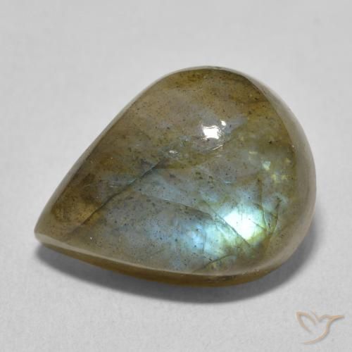 9.59ct Natural Multicolor Labradorite, Pear Shape, Translucent