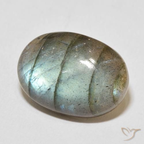 13.81 ct Multicolor Labradorite Stone, Natural Labradorite in Oval Cabochon Shape for Sale