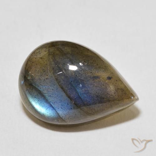 11.31 ct Multicolor Labradorite Stone, Natural Labradorite in Pear Cabochon Shape for Sale