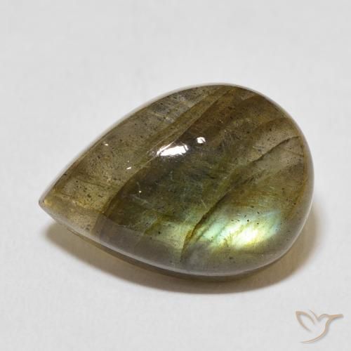 12.43ct Natural Multicolor Labradorite, Pear Shape, Translucent