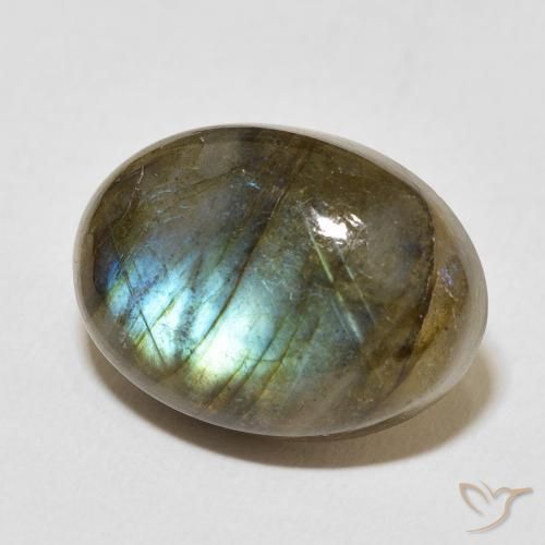 12.94 ct Multicolor Labradorite Stone, Natural Labradorite in Oval Cabochon Shape for Sale