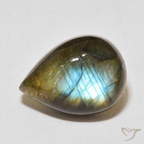 12.51ct Natural Multicolor Labradorite, Pear Shape, Translucent