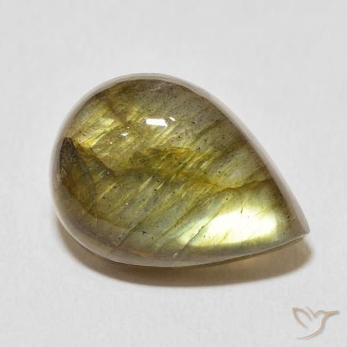 11.26ct Natural Multicolor Labradorite, Pear Shape, Translucent