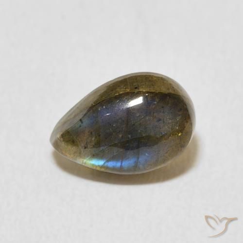 1.66ct Natural Multicolor Labradorite, Pear Shape, Translucent