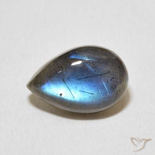 3.83ct Natural Multicolor Labradorite, Pear Shape, Translucent