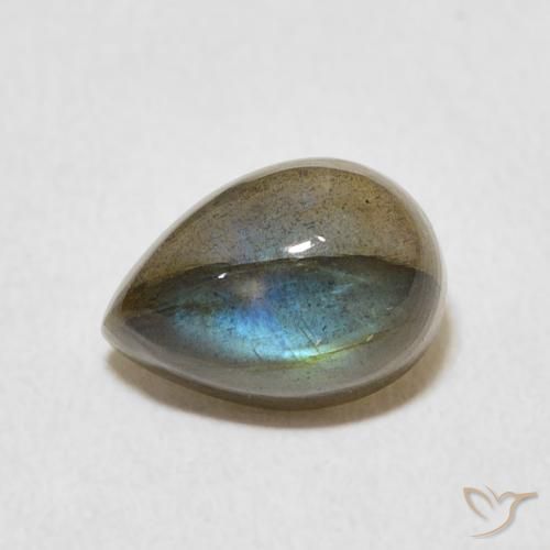 2.84ct Natural Multicolor Labradorite, Pear Shape, Translucent