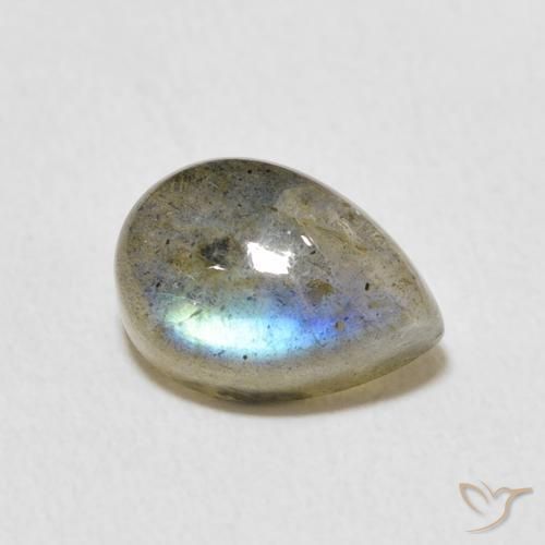 2.89 ct Multicolor Labradorite Stone, Natural Labradorite in Pear Cabochon Shape for Sale