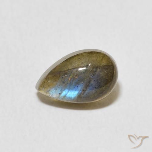 1.12ct Natural Multicolor Labradorite, Pear Shape, Translucent