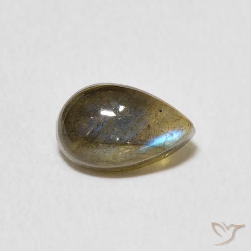 1.12 ct Multicolor Labradorite Stone, Natural Labradorite in Pear Cabochon Shape for Sale