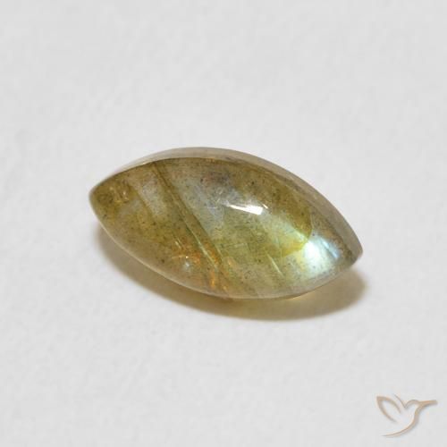 1.45 ct Multicolor Labradorite Stone, Natural Labradorite in Marquise Cabochon Shape for Sale