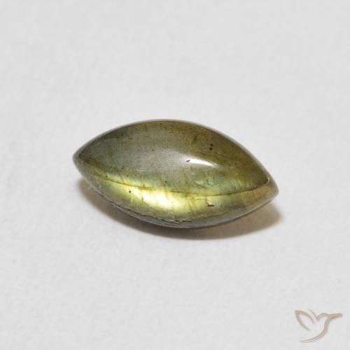1.41 ct Multicolor Labradorite Stone, Natural Labradorite in Marquise Cabochon Shape for Sale