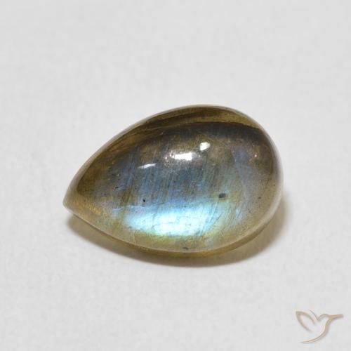 3.43ct Natural Multicolor Labradorite, Pear Shape, Translucent