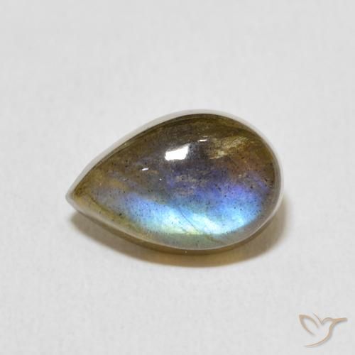 3.49ct Natural Multicolor Labradorite, Pear Shape, Translucent